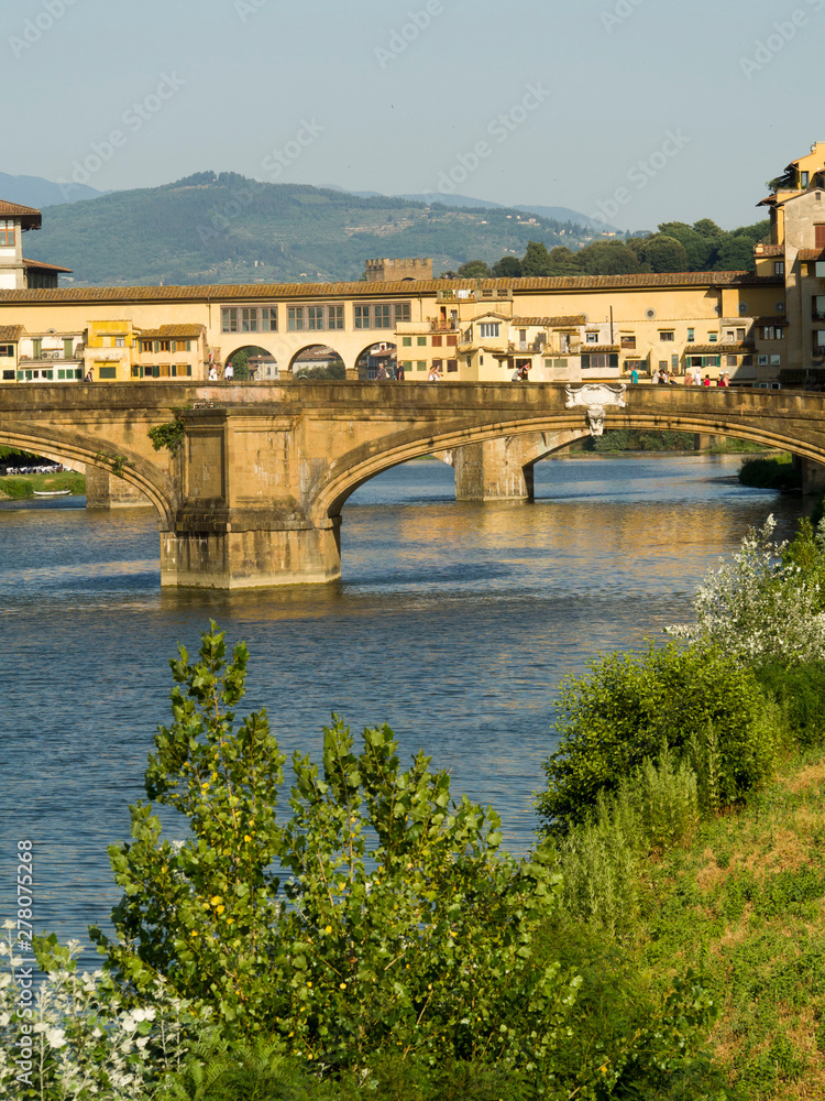 Naklejka premium Italia, Firenze, fiume Arno e i suoi ponti.