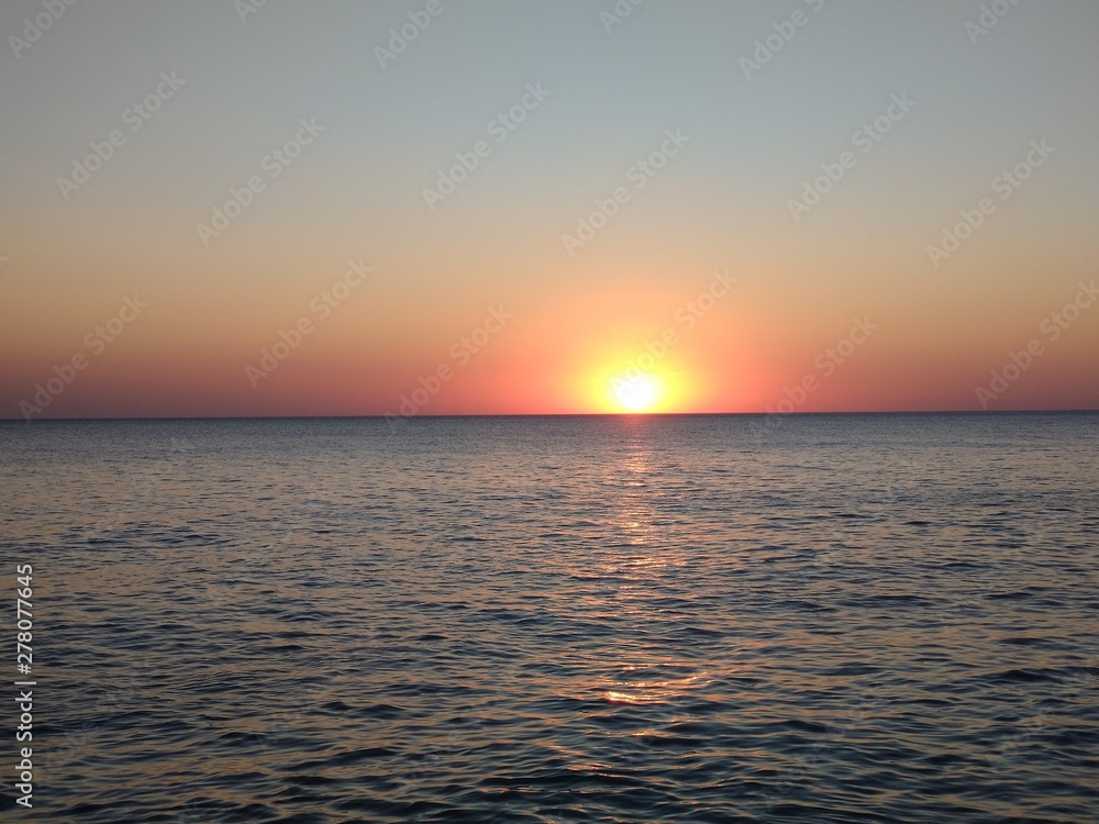 Crimean Sea at sunset. 