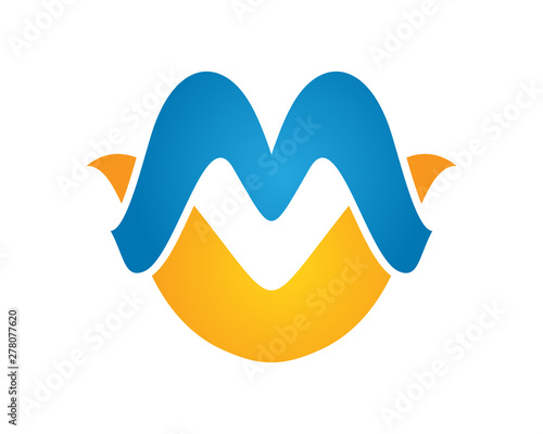mv letter logo icon template