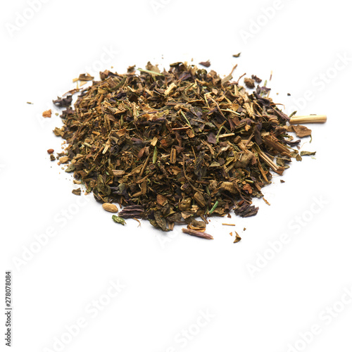 dried basil isolated  pile