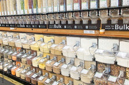 Bulk food dispensers of healthy nuts, grains, pasta, spices and much more.