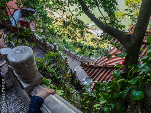 Path with stairs at Xishan mountain in Kunming (China). photo