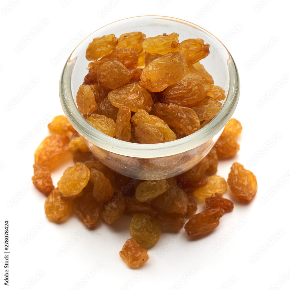 raisin light isolated in a glass plate raisin light isolated in a glass plate