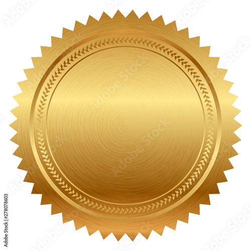 Vector illustration of gold seal photo