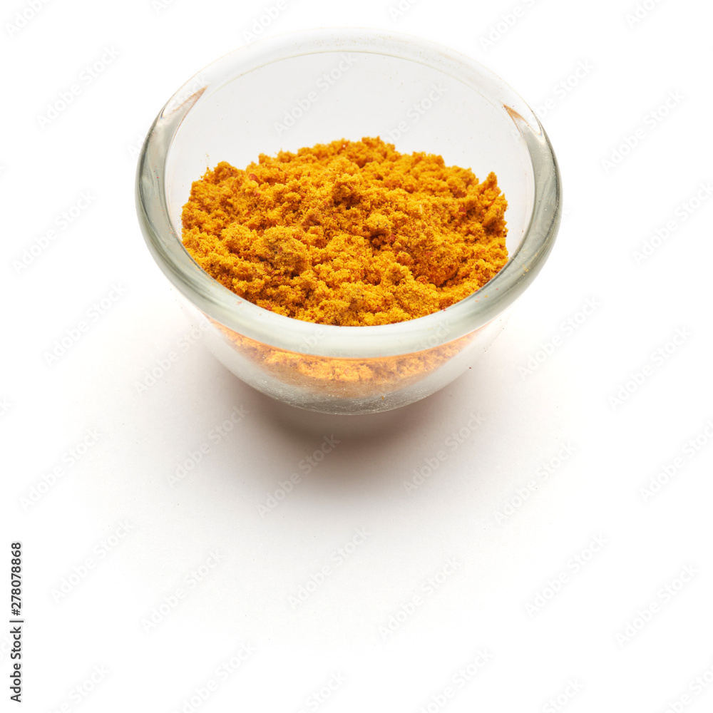 saffron ground isolated in a glass plate saffron ground isolated in a glass plate