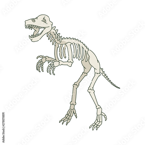 Ancient prehistoric dinosaur skeleton in sketch style © sabelskaya