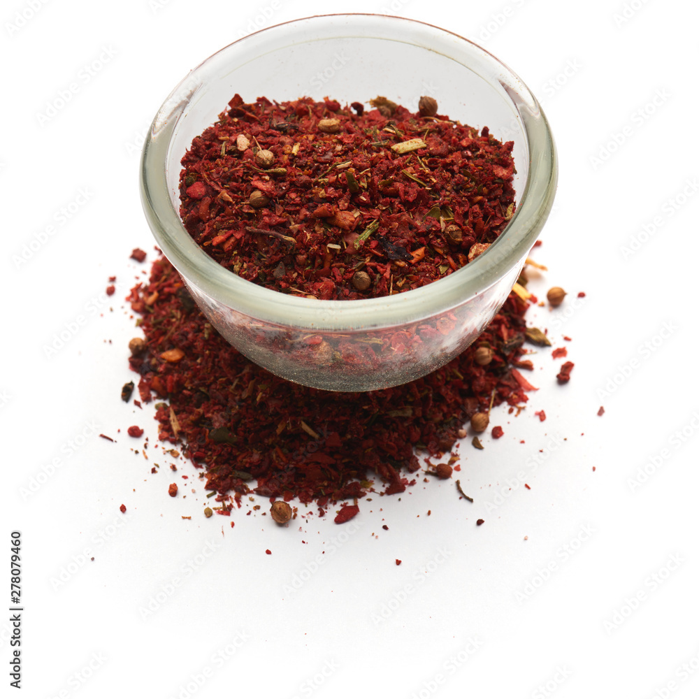 spice mix for barbecue insulated in a glass plate spice mix for barbecue insulated in a glass plate