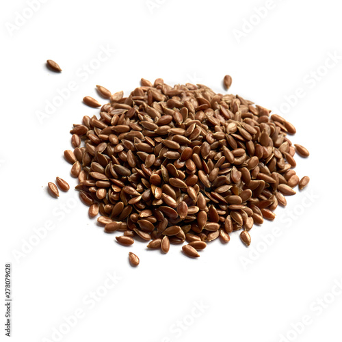 flax seeds isolated pile