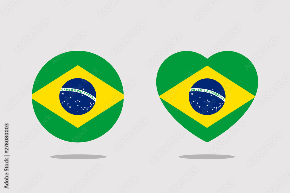 Fototapeta premium Brazil Flag icon sign template color editable. Brazil national symbol vector illustration for graphic and web design.