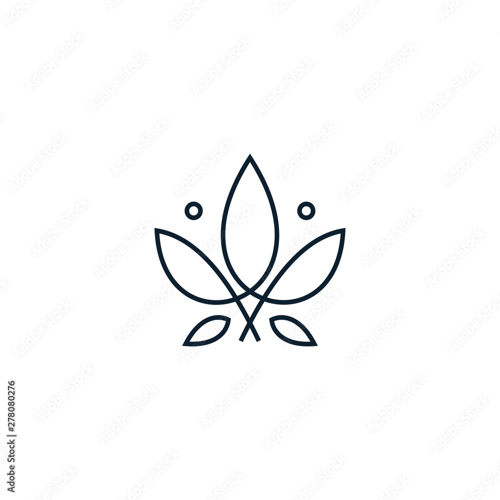Monoline cannabis leaf logo design vector illustration Stock Vector ...