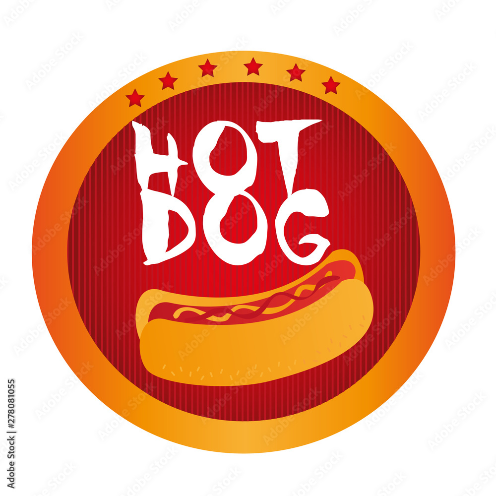 hot dog circle sign isolated over white background vector hot dog circle sign isolated over white background vector
