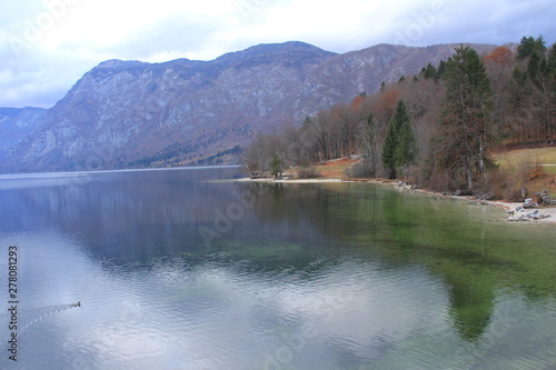 Bohinj lake at Slovenia in autumn time
