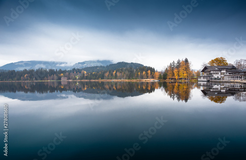 Lake in autumn Schwarzsee Kitzbühel Tyrol Austria