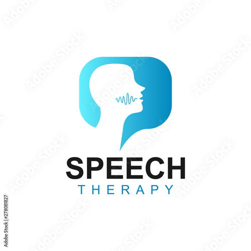 Speech Therapy Logo Design with Bubble Chat