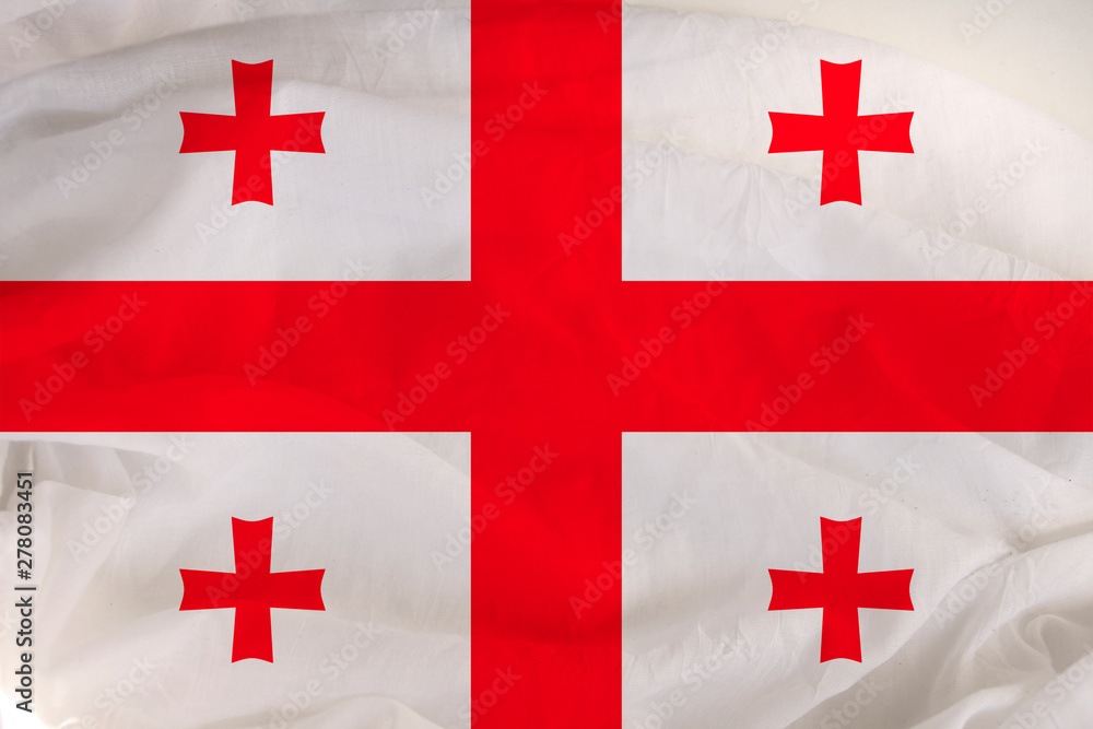 national flag of Georgia, a symbol of tourism, immigration, politic national flag of Georgia, a symbol of tourism, immigration, politic
