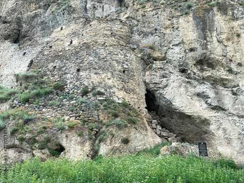 Dzivgis fortress is the largest rock (cave) fortress in the Caucasus. Russia, North Ossetia, S. Dzivgis photo