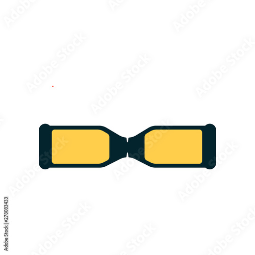 Hoverboard or scooter flat vector illustration isolated on white background.