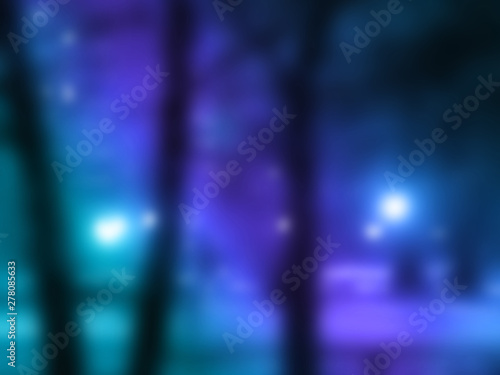 Blurred image of an evening winter street as a background.