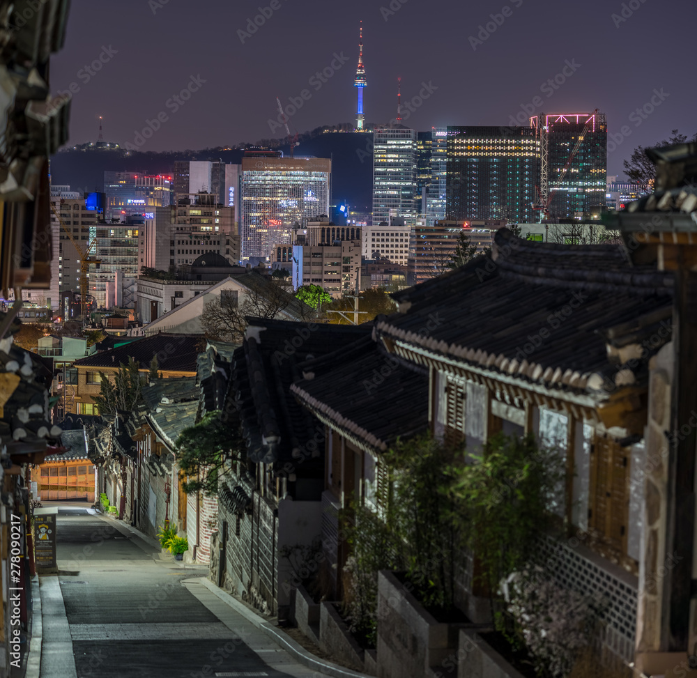 Naklejka premium korean neighborhood