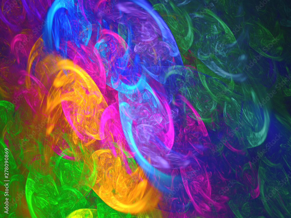 rainbow abstract fractal background 3d rendering illustration