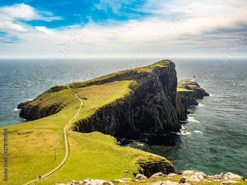 Amazing summer landscape in Neist Point, Isle of Skye in Scotland