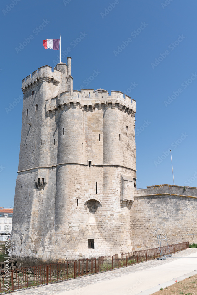 tower of old port in La Rochelle in France