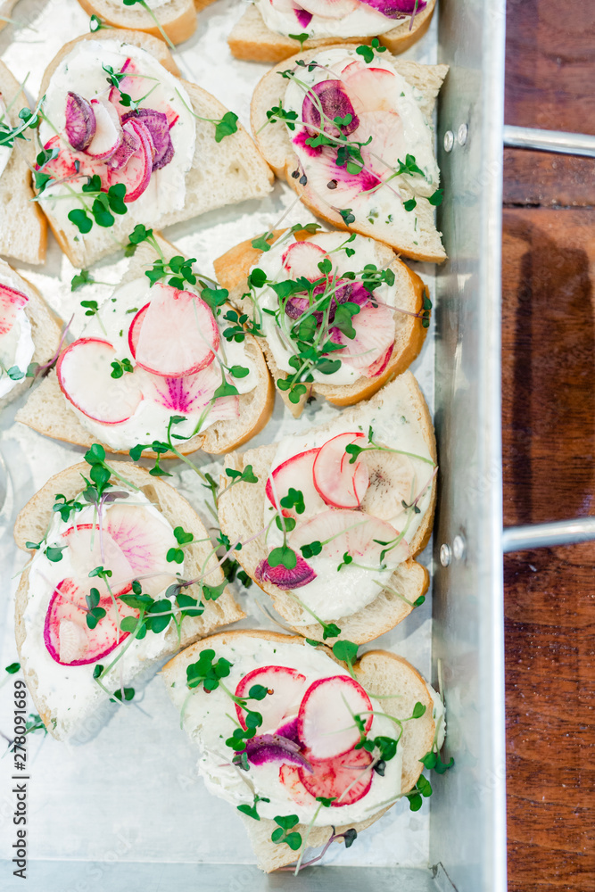 Open Face Radish Sandwich with Micro Greens Open Face Radish Sandwich with Micro Greens
