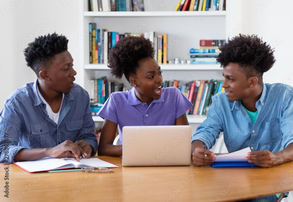 African american students learning with computer African american students learning with computer