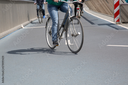 Bike Lane with Cyclists, Copenhagen