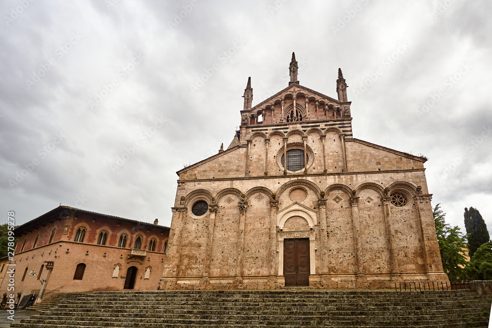 Facade of a historic church in the city of Massa Maritima in Tuscany. Facade of a historic church in the city of Massa Maritima in Tuscany.