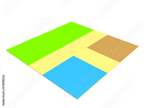 3D Rendering of online map square