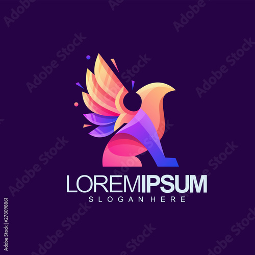 gryphon logo design vector illustration