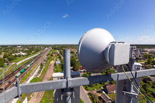 Metal construction for telecommunication data equipment or mast with microwave, radio panel antennas, outdoor remote radio units, power cables, coaxial cables, optic fibers. Outside part of