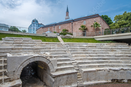 The ruins of the Roman Stadium in Plovdiv, Bulgaria photo