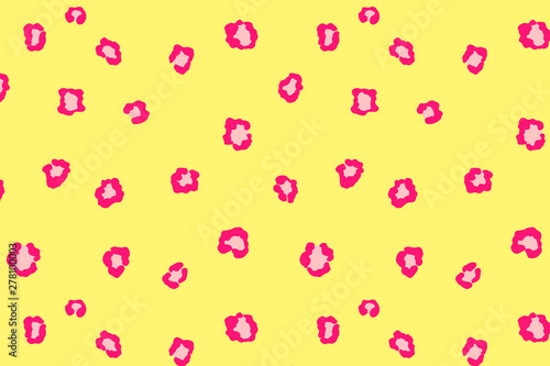 Vector animal print background. Yellow leopard pattern