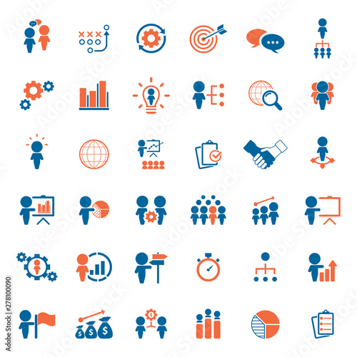 Universal business management and human resources icon set. Universal icons for web and mobile. Vector.	