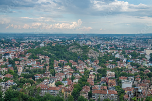 Gorgeous views of the city of Plovdiv from the top of one of its seven hills, Bulgaria