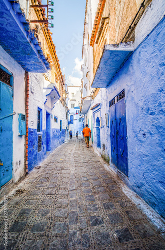 Chefchaouen, Morocco - October 20, 2013. Daily life in famous blue city © marketanovakova