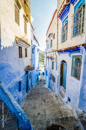 Chefchaouen, Morocco - October 20, 2013. Street of famous blue city © marketanovakova