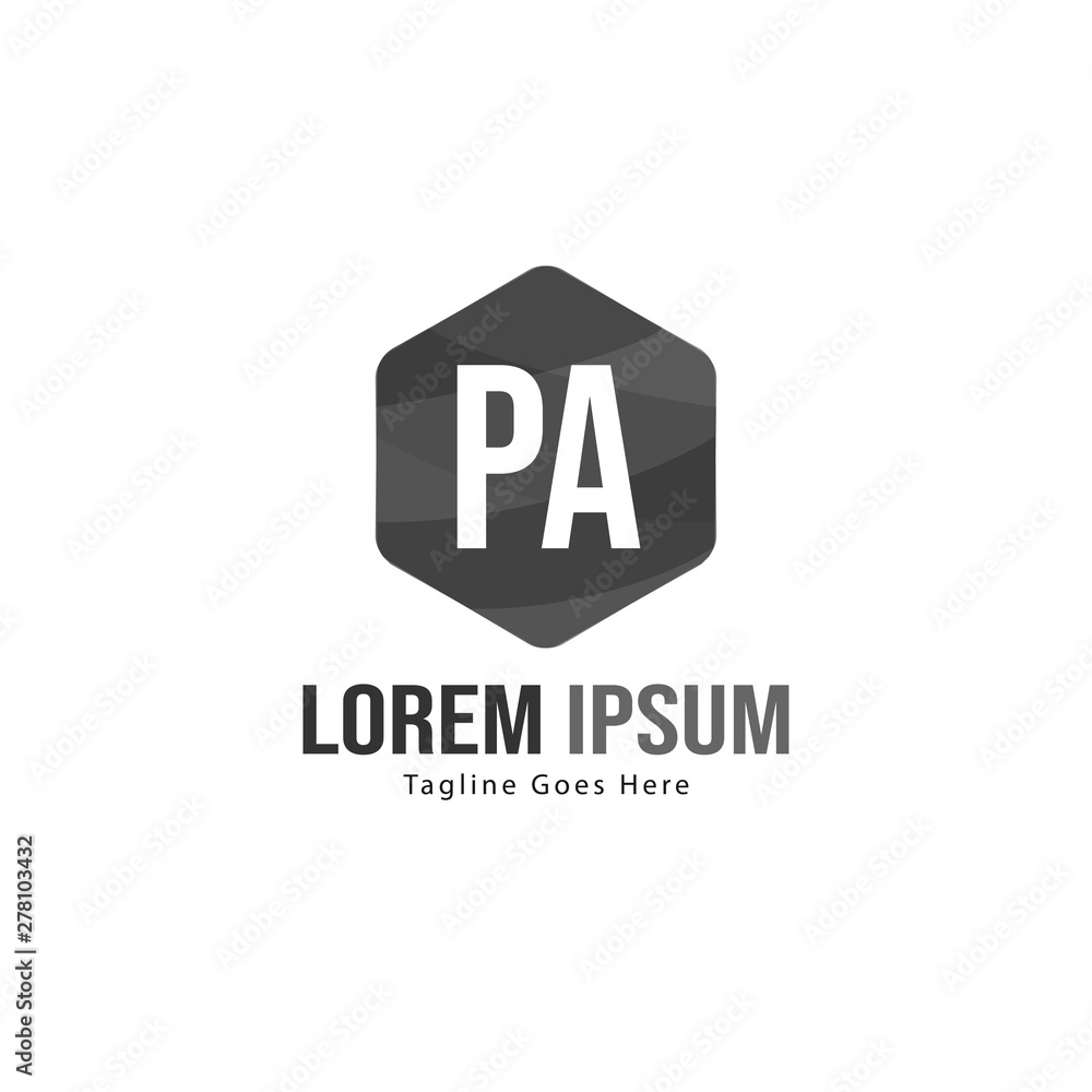 Initial PA logo template with modern frame. Minimalist PA letter logo vector illustration Initial PA logo template with modern frame. Minimalist PA letter logo vector illustration