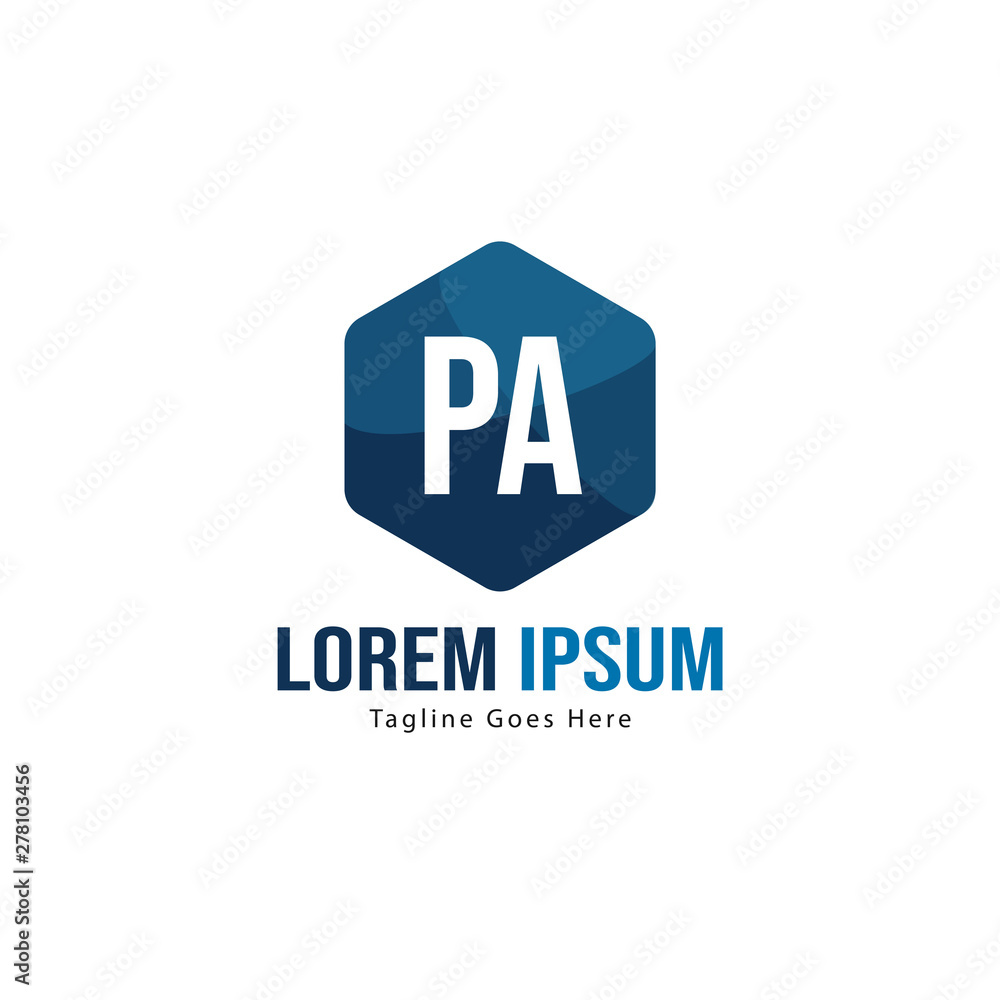 Initial PA logo template with modern frame. Minimalist PA letter logo vector illustration Initial PA logo template with modern frame. Minimalist PA letter logo vector illustration