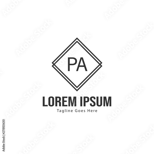 Free Download Initial PA logo template with modern frame. Minimalist PA letter logo vector illustration - GFXLoad