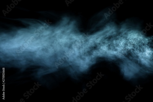 Beautiful 3D illustration of magic dark line of smoke isolated on black background