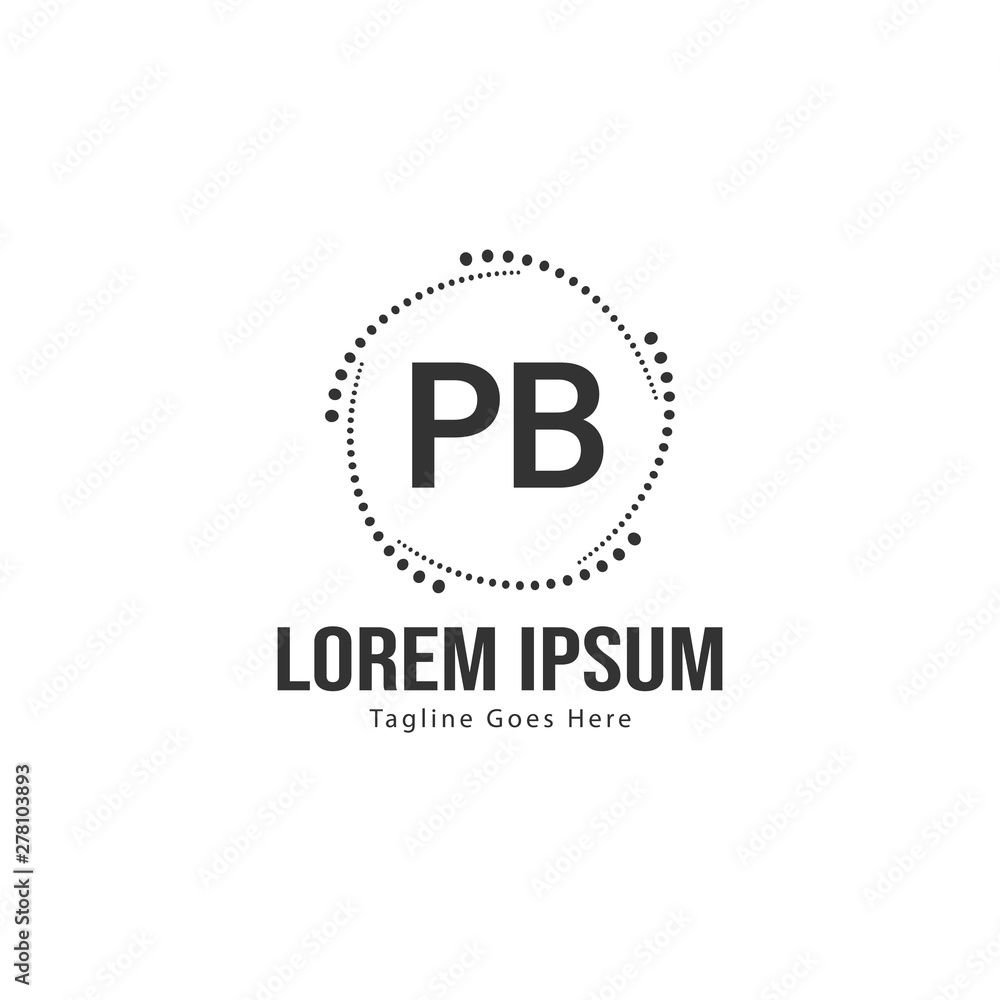 Initial PB logo template with modern frame. Minimalist PB letter logo vector illustration