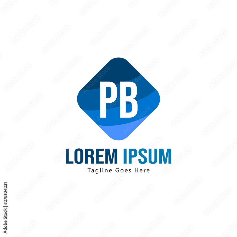 Fototapeta premium Initial PB logo template with modern frame. Minimalist PB letter logo vector illustration