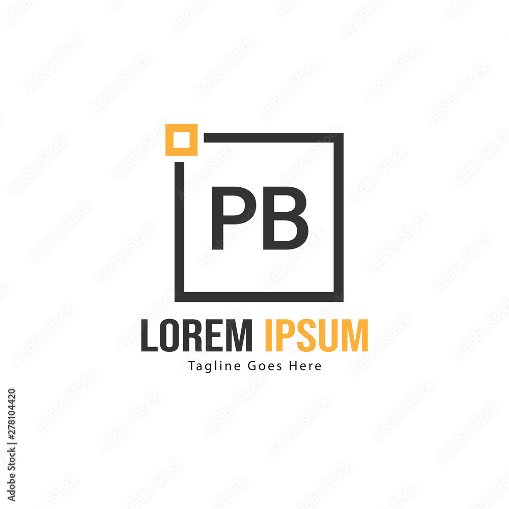 Obraz premium Initial PB logo template with modern frame. Minimalist PB letter logo vector illustration