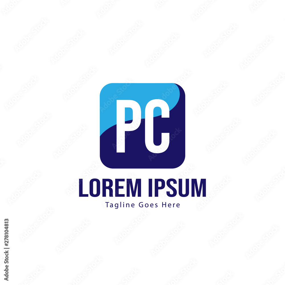 Initial PC logo template with modern frame. Minimalist PC letter logo vector illustration Initial PC logo template with modern frame. Minimalist PC letter logo vector illustration