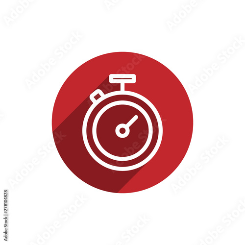 Stopwatch icon in flat design. Chronometr, timestamp, clock icon. Business management, performance measure, deadline concept for perfect website and app design.