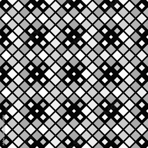 Seamless diagonal square pattern background - monochrome vector graphic from squares