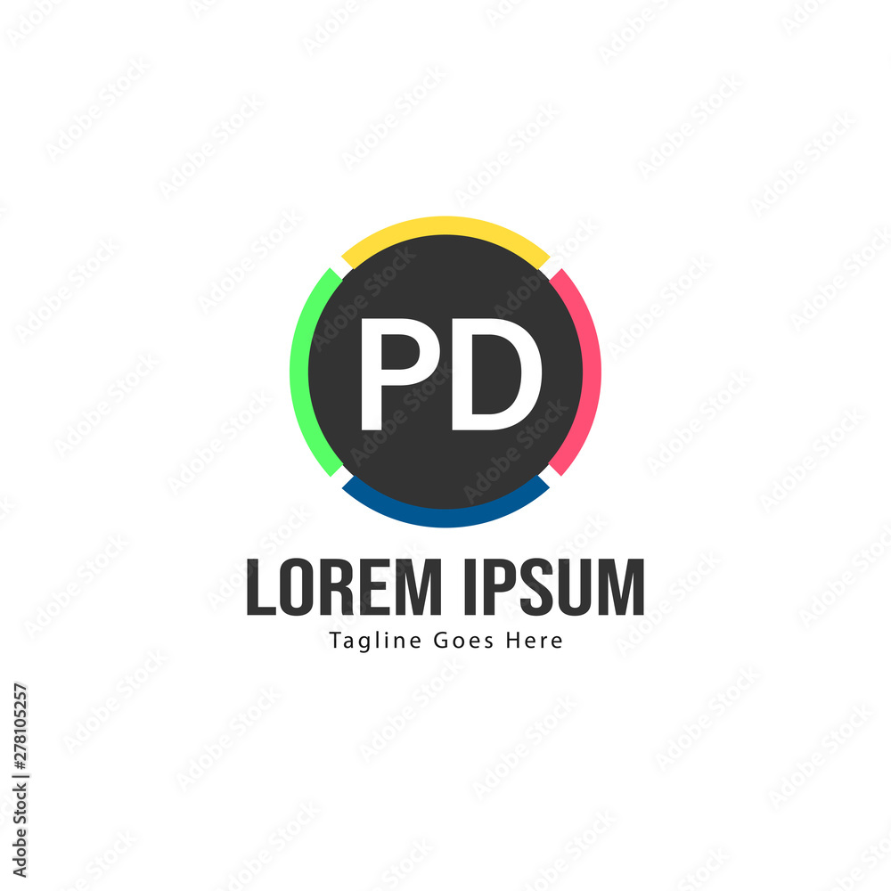 Initial PD logo template with modern frame. Minimalist PD letter logo vector illustration Initial PD logo template with modern frame. Minimalist PD letter logo vector illustration